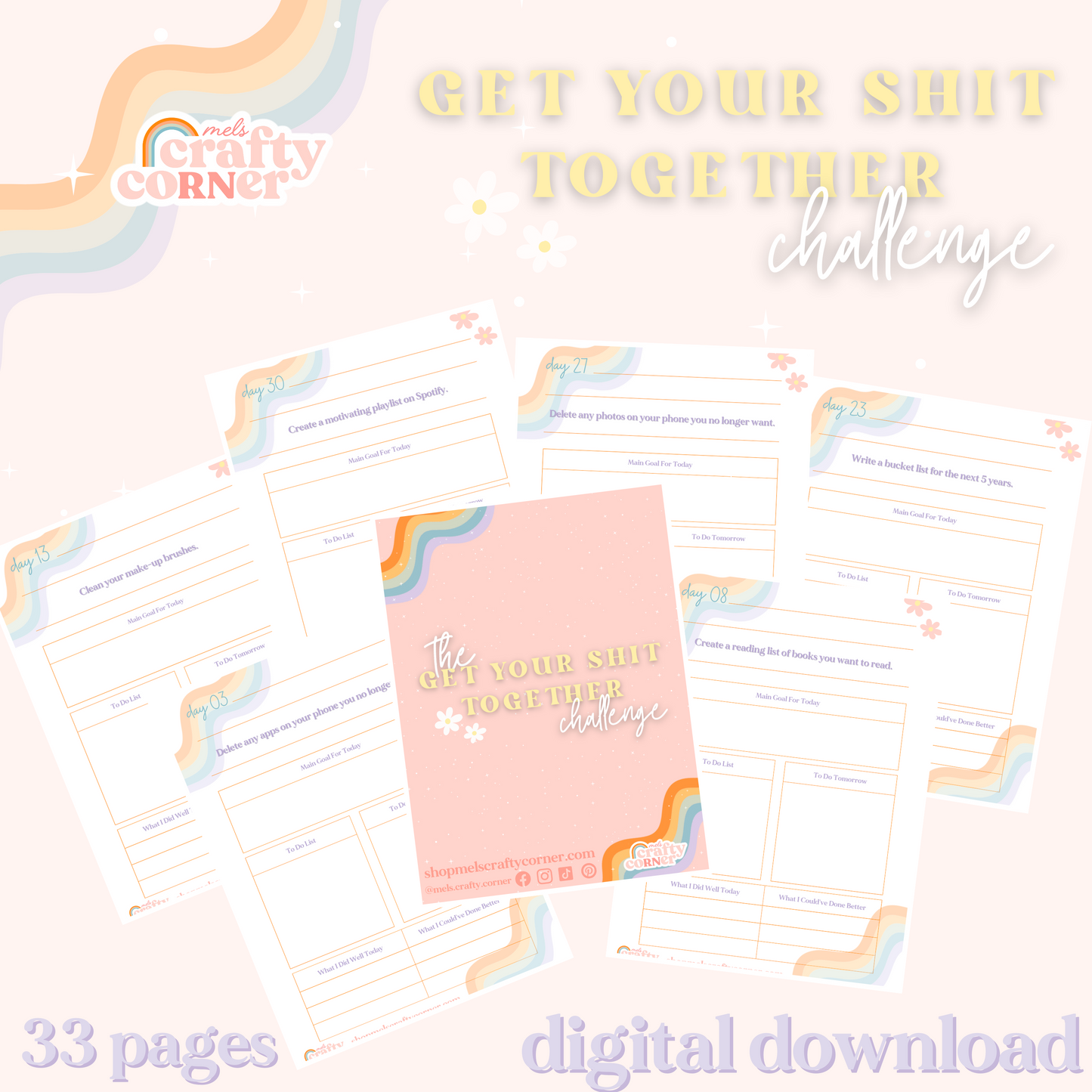The 30 Day G.Y.S.T Journal Challenge digital download main product image by Mel's Crafty Corner