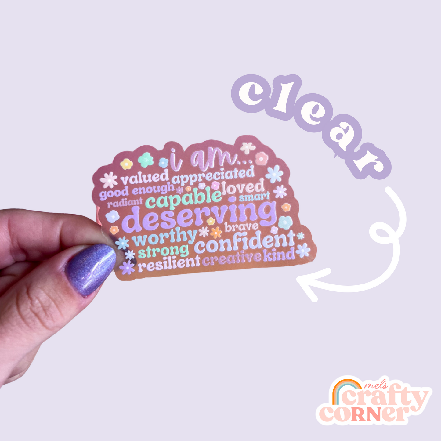 "I Am" Affirmations | Clear Sticker