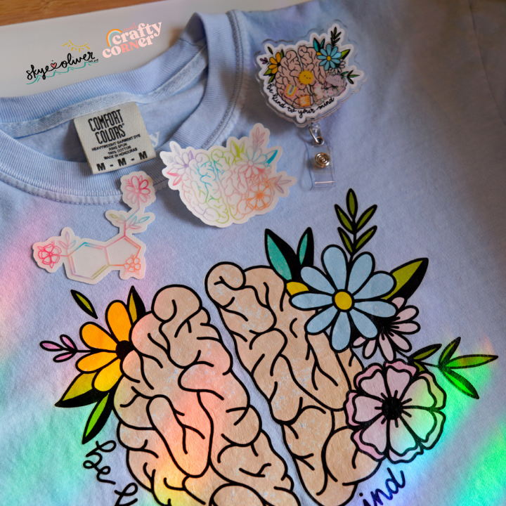 "Be Kind to Your Mind" Pre-Order Bundle | Badge Reel + Comfort Colors Tee + Stickers