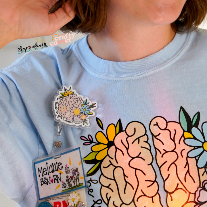 "Be Kind to Your Mind" Pre-Order Bundle | Badge Reel + Comfort Colors Tee + Stickers
