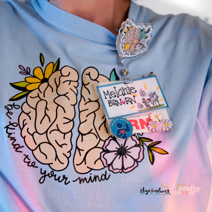 "Be Kind to Your Mind" Pre-Order Bundle | Badge Reel + Comfort Colors Tee + Stickers