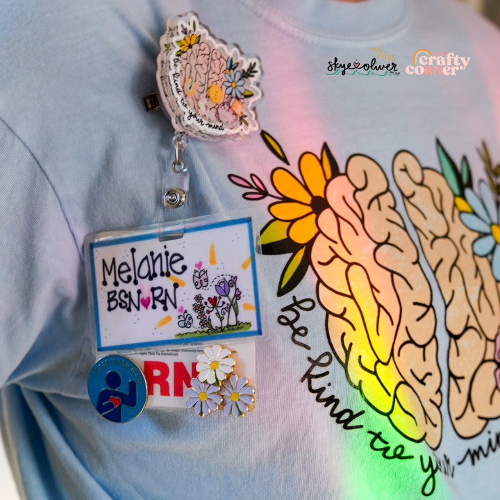 "Be Kind to Your Mind" Pre-Order Bundle | Badge Reel + Comfort Colors Tee + Stickers