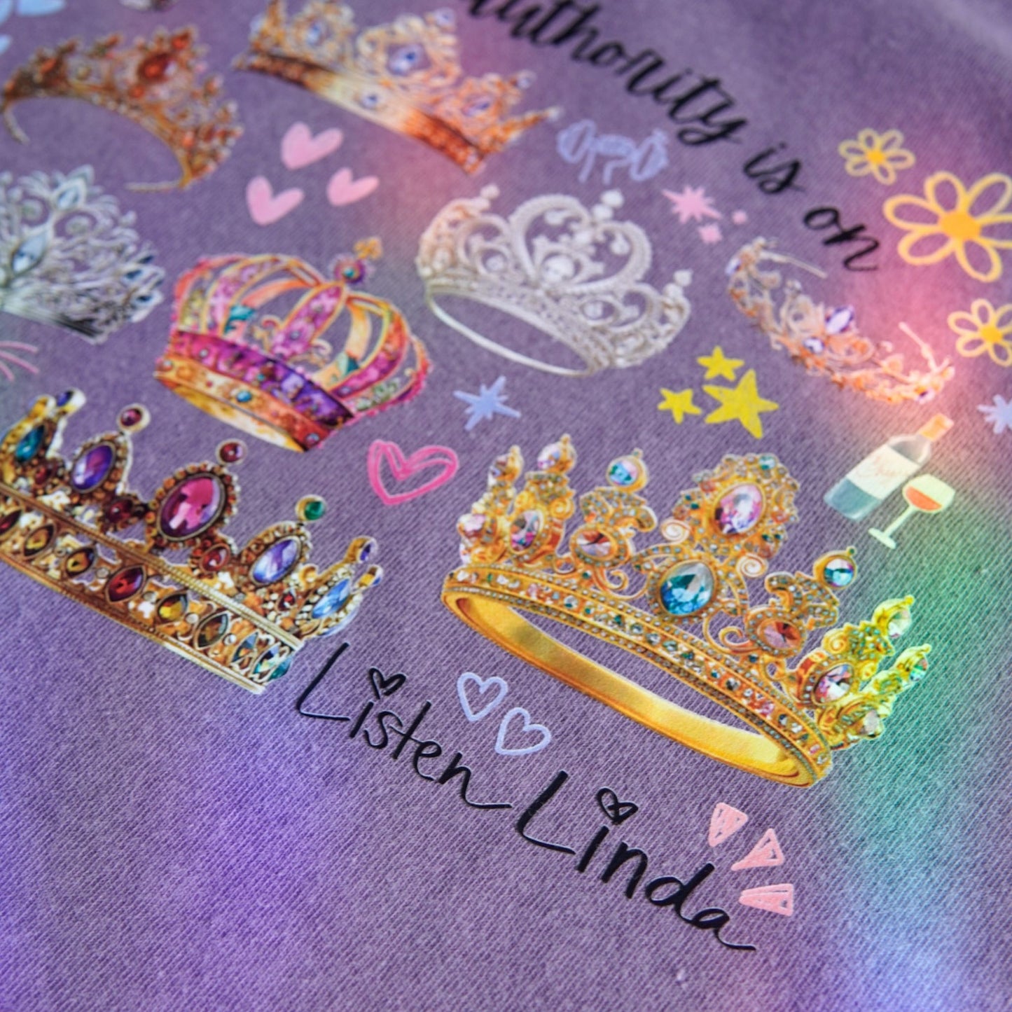 Close up of Crown of Authority merch