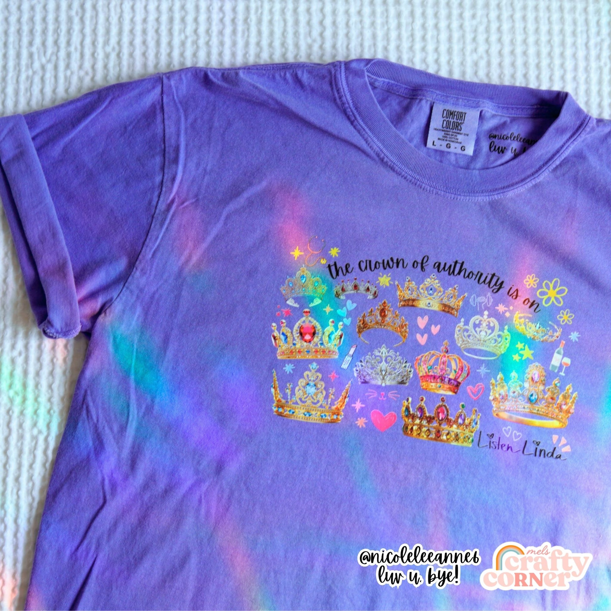 Flo Blue Crown of Authority t-shirt by Mel's Crafty Corner