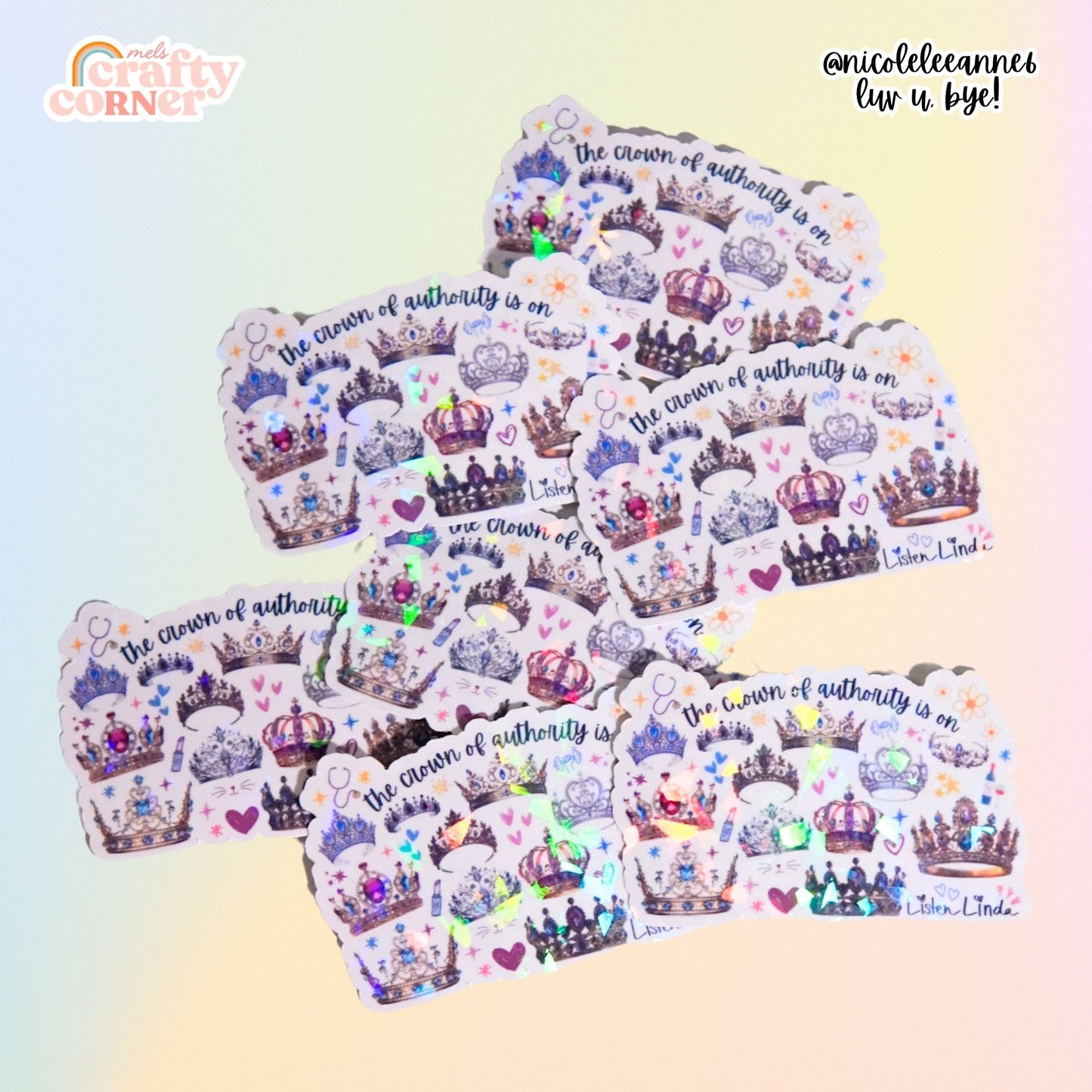 Pile of Crown of Authority stickers