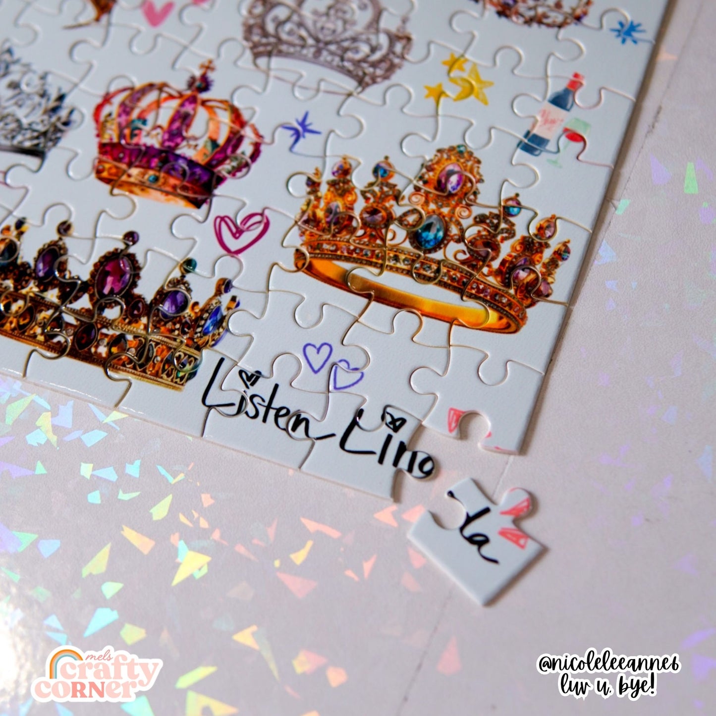 Placing a missing piece in the Crown of Authority jigsaw puzzle by Mel's Crafty Corner
