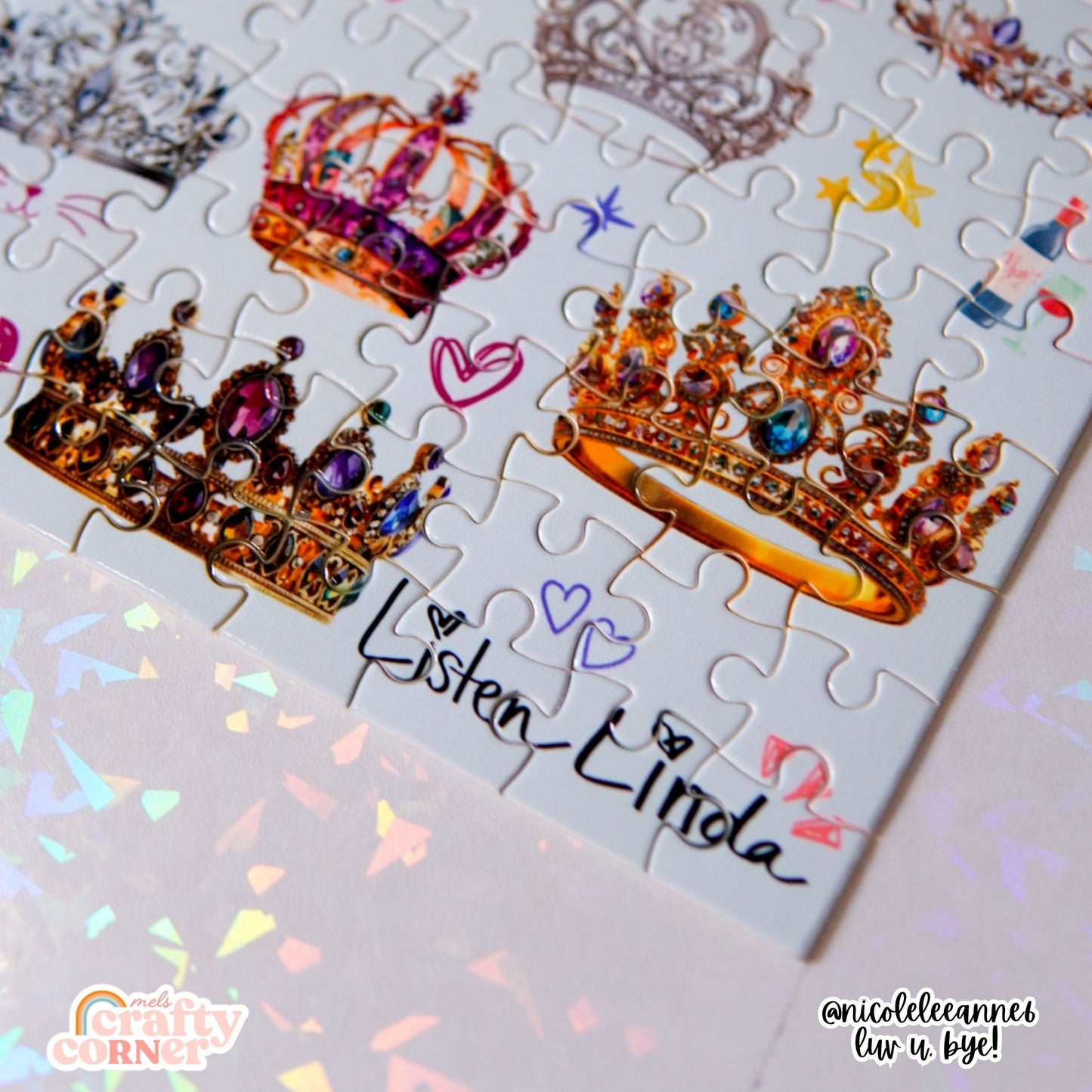 Listen Linda featured on Crown of Authority jigsaw puzzle by Mel's Crafty Corner