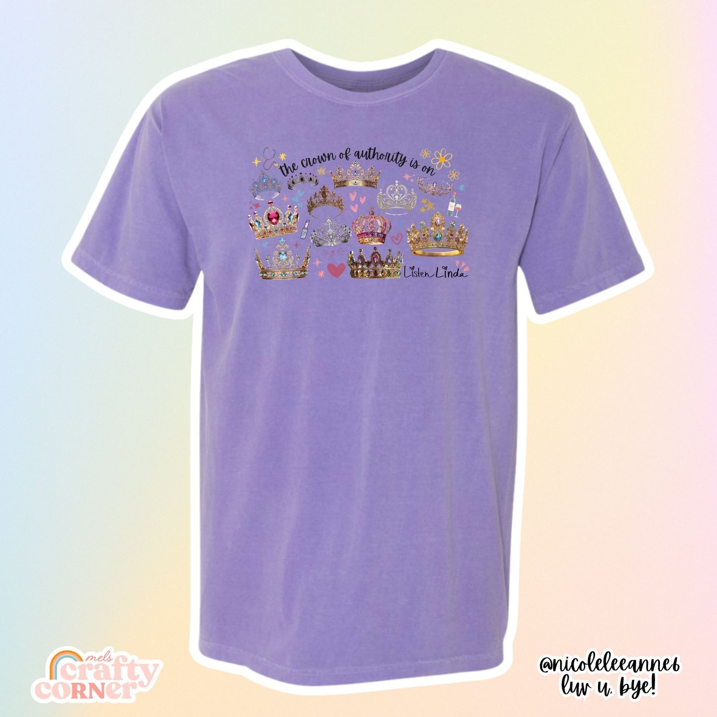 Violet wine Crown of Authority T-Shirt by Mel's Crafty Corner