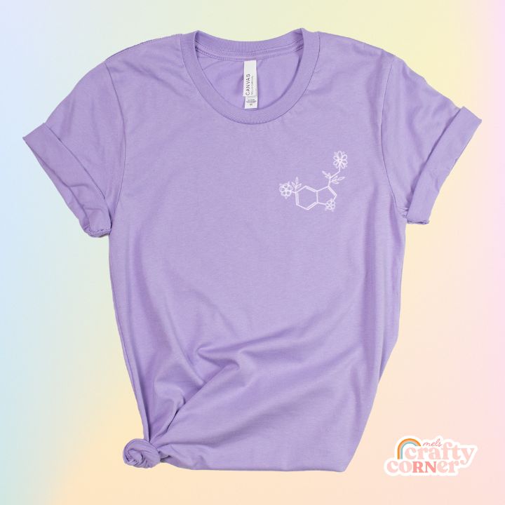 Dark lavender Floral Serotonin soft t-shirt product mockup