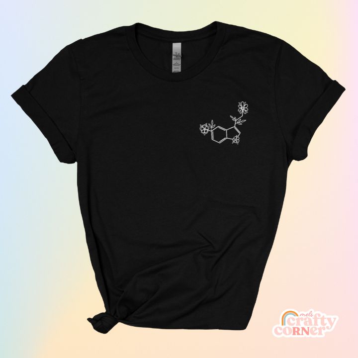 Heather black Floral Serotonin soft t-shirt product mockup