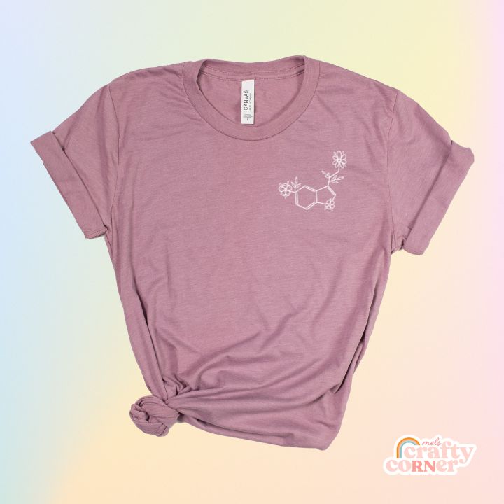 Heather orchid Floral Serotonin soft t-shirt product mockup