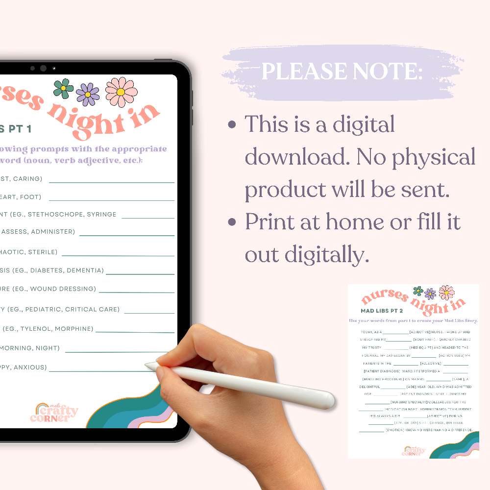 How to use Nurses Night In Game Sheets instructions image by Mel's Crafty Corner