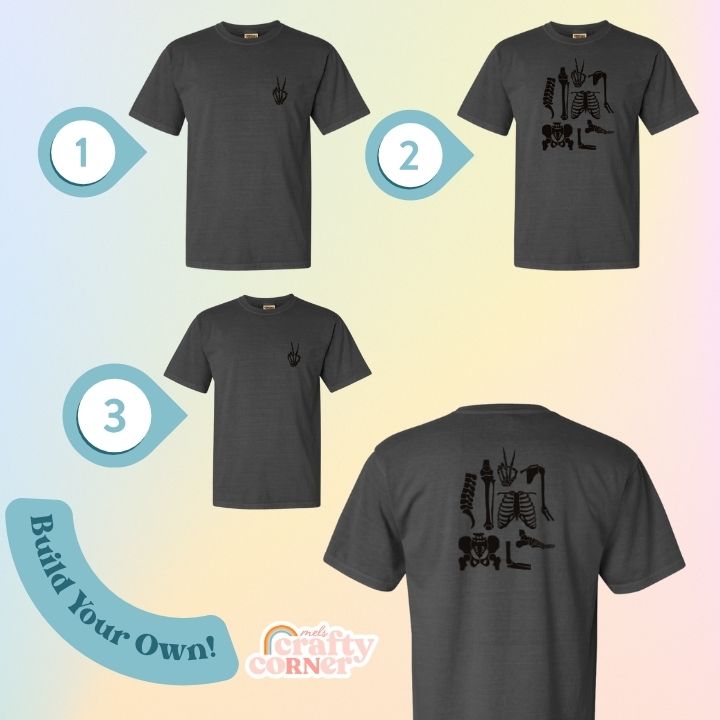Pepper (dark gray) Build Your Boneyard premium t-shirt mockup by Mel's Crafty Corner