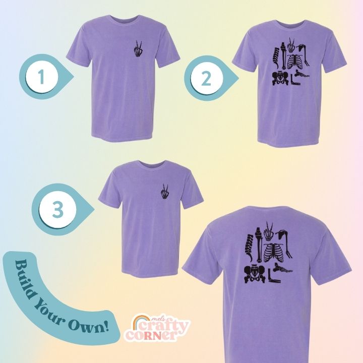 Violet Build Your Boneyard premium t-shirt mockup by Mel's Crafty Corner