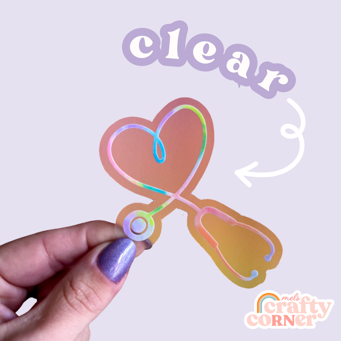 Stethoscope Heart | Colorful Clear Sticker