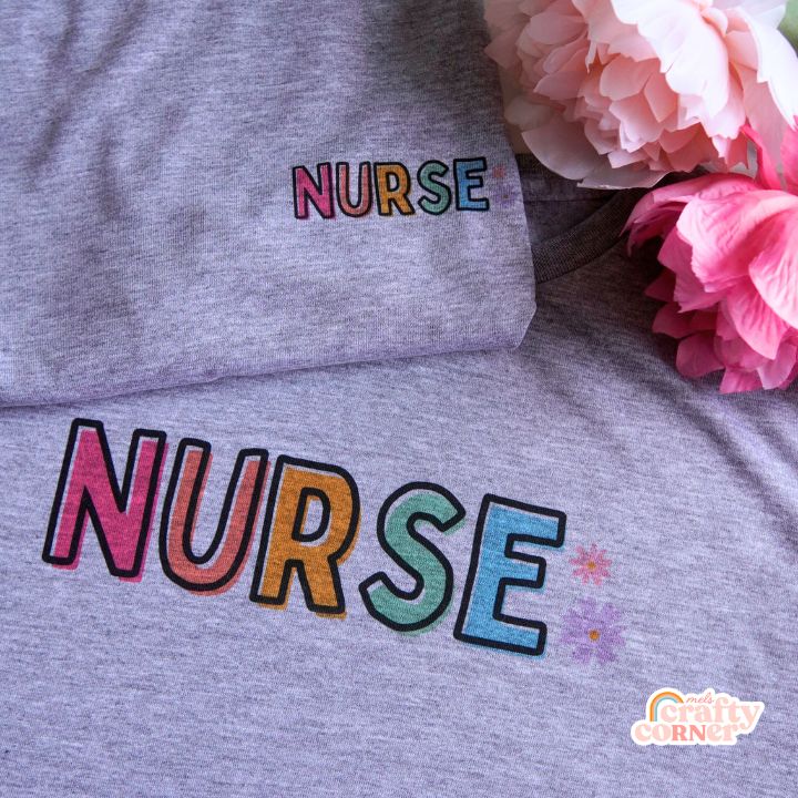 Folded view of Colorful Nurse classic t-shirt by Mel's Crafty Corner