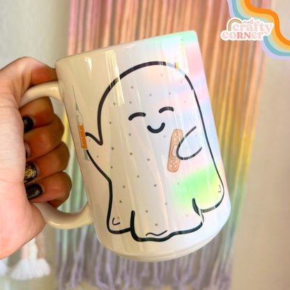 Boo-Boo Ghostie design on 15 oz ceramic mug, main product image by Mel's Crafty Corner