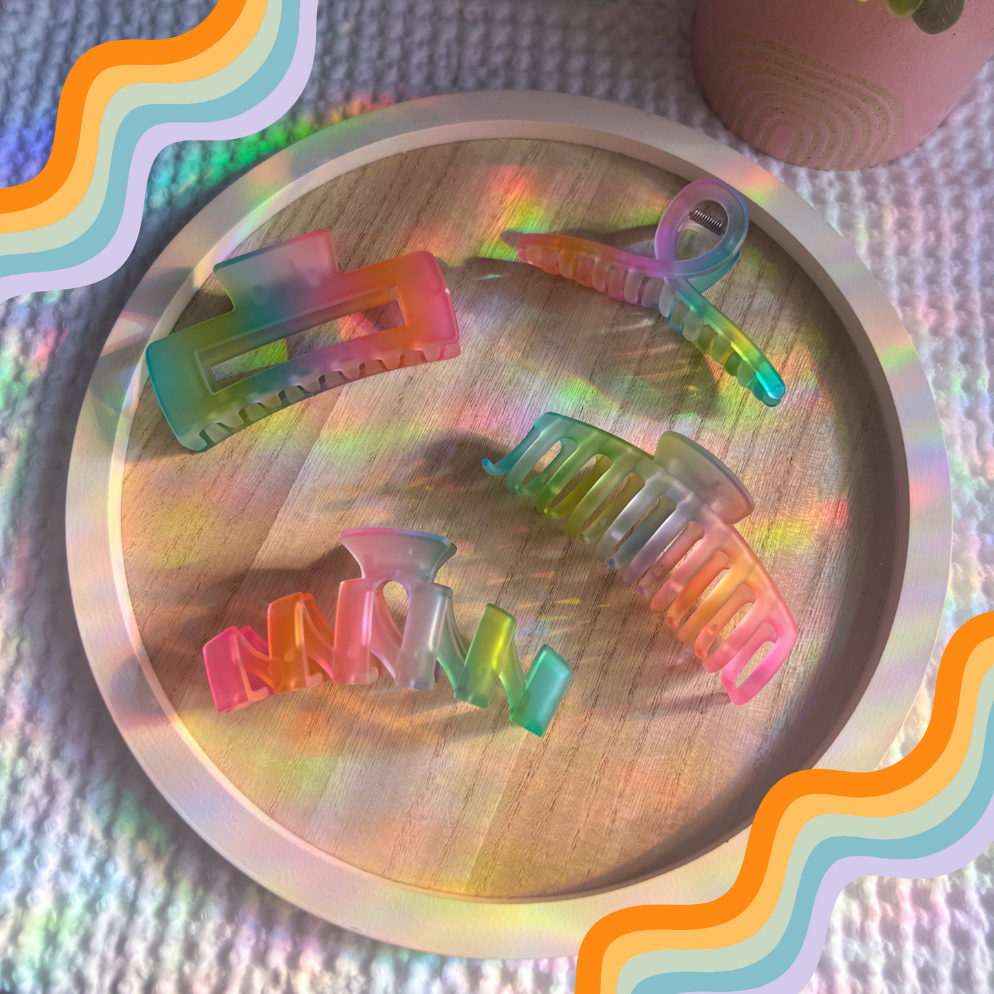 Rainbow Jelly XL Claw Clips