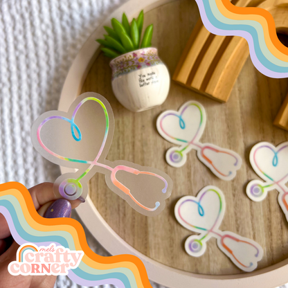 Stethoscope Heart | Colorful Clear Sticker