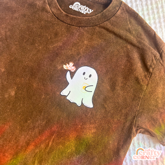 ALL SIZES | Leaves & Lattes Ghostie Tee | Mineral Wash | Houndog