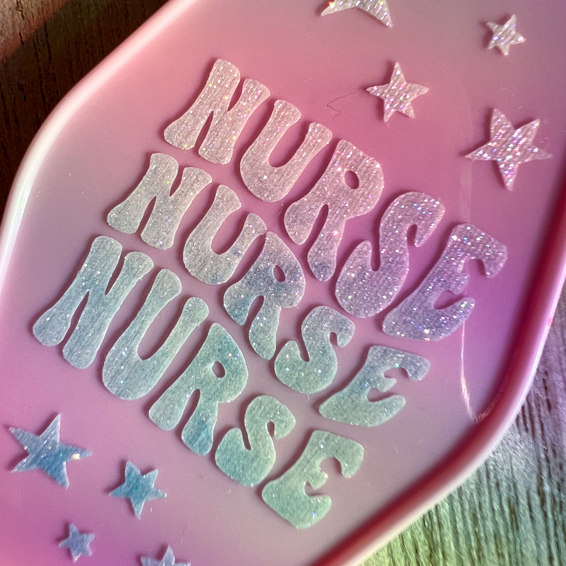 Nurse Motel Keychain  White & Pink Glitter – Mel's Crafty Corner