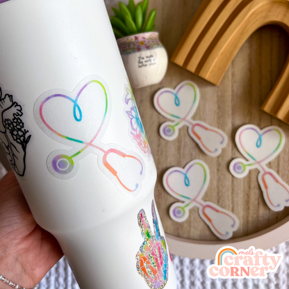 Stethoscope Heart | Colorful Clear Sticker