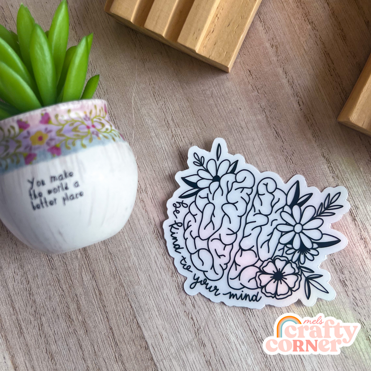Be Kind to Your Mind Sticker | Clear Black