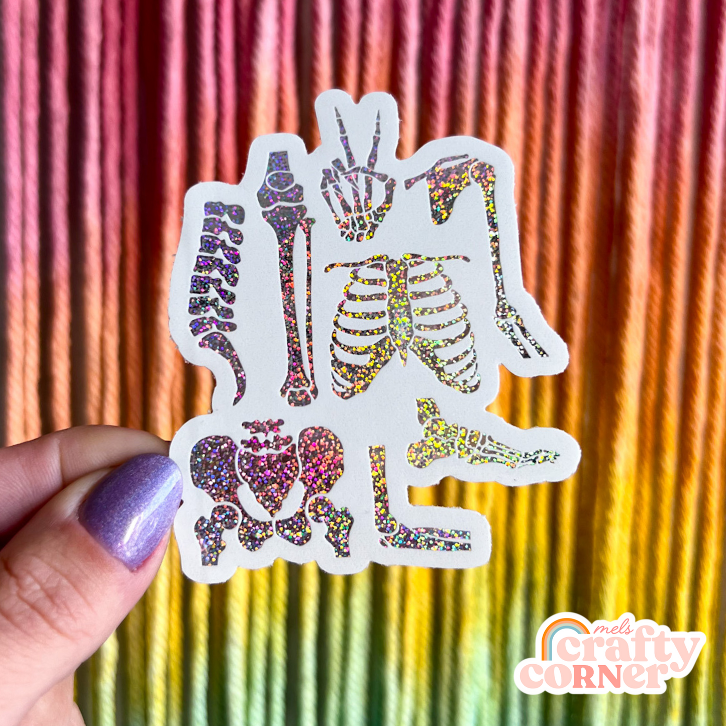 Boneyard Sticker | Holographic Glitter