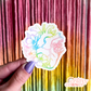 Floral Heart Sticker | Clear Colorful