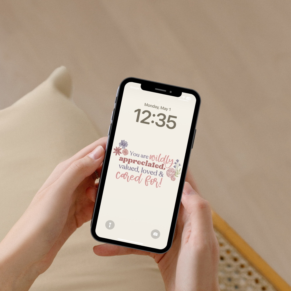 Alternative view of More Than Affirmation digital phone wallpaper design