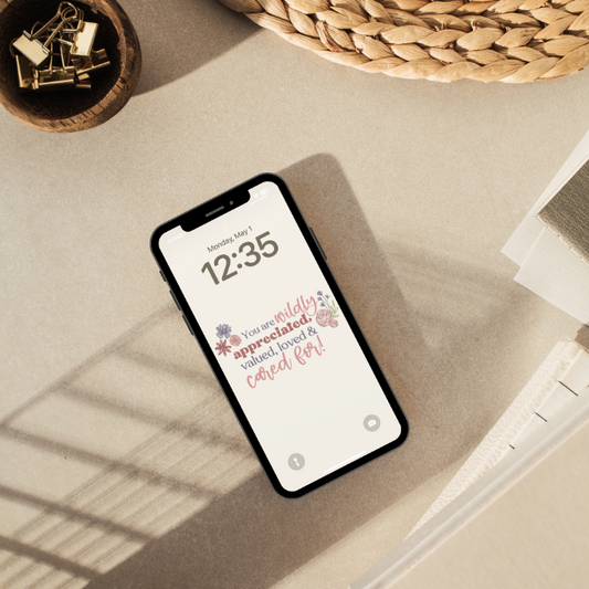 More Than Affirmation motivational phone wallpaper on smartphone mockup