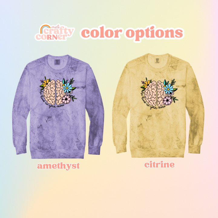 "Be Kind To Your Mind" Full Color | Premium ColorBlast Crewneck