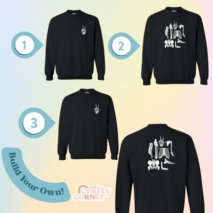 Black Build Your Boneyard classic crewneck sweatshirt mockup by Mel's Crafty Corner