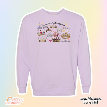 Orchid crewneck Crown of Authority, Listen Linda merch