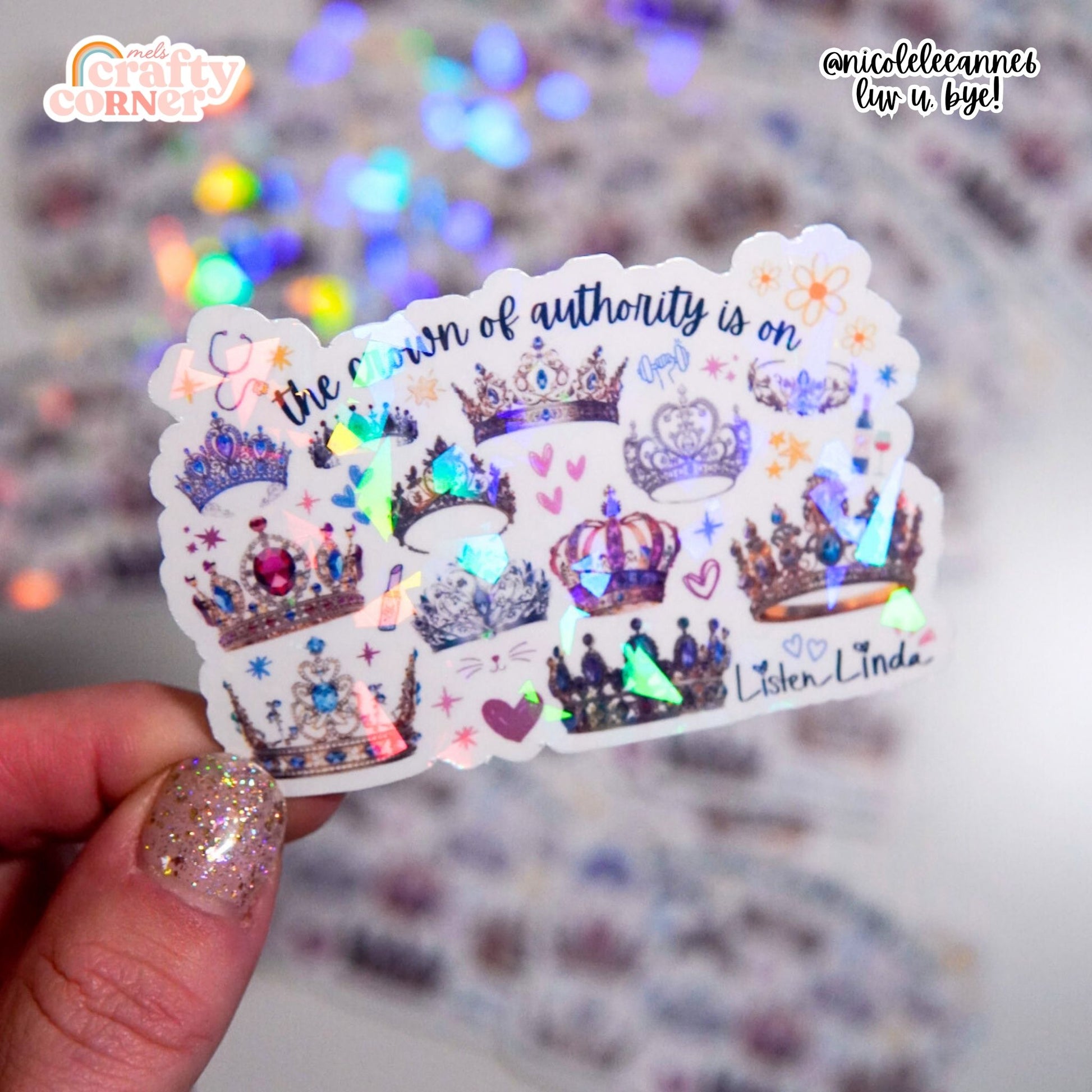 Holding Crown of Authority sticker