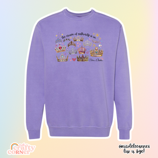 Crown Of Authority Merch | Violet Crewneck