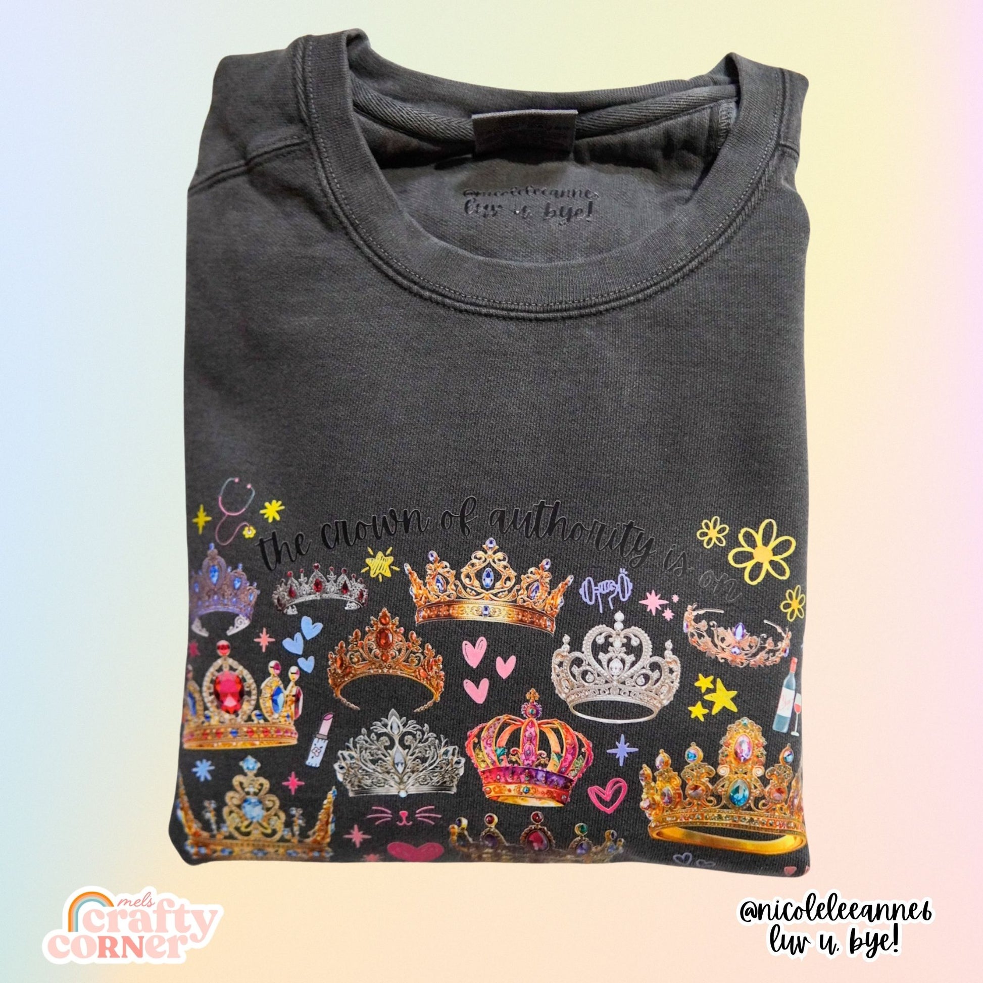 Folded Pepper Crown of Authority crewneck