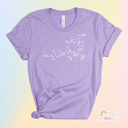 Dark lavender Floral Oxytocin soft t-shirt product mockup