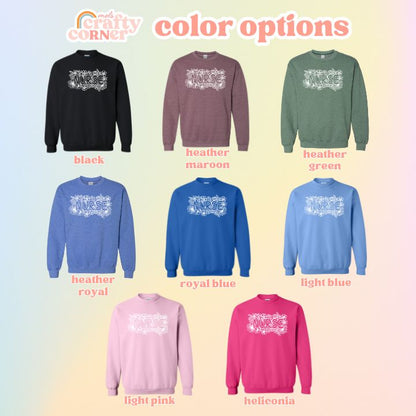 Color options and swatches for Floral Nurse Classic Crewneck