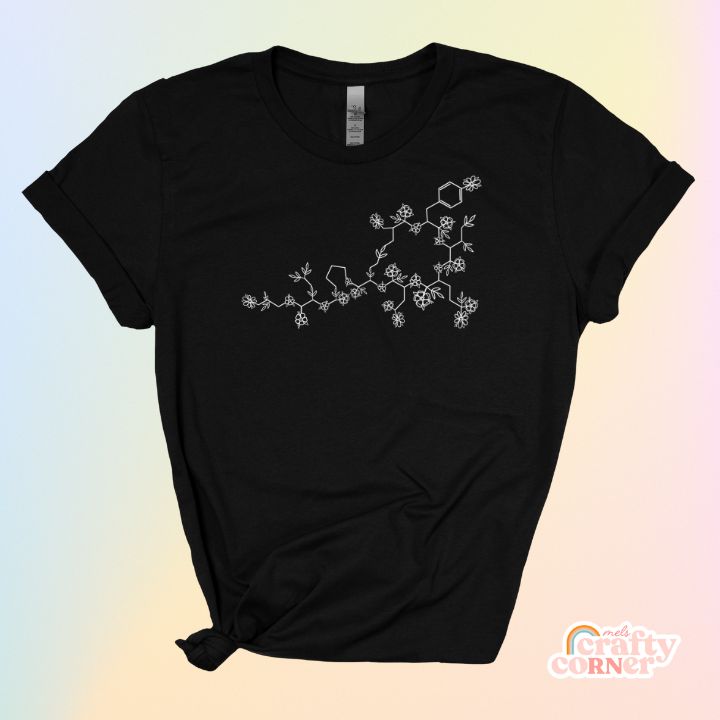 Heather black Floral Oxytocin soft t-shirt product mockup