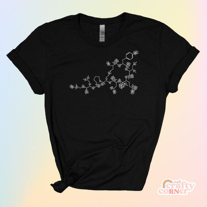 Heather black Floral Oxytocin soft t-shirt product mockup