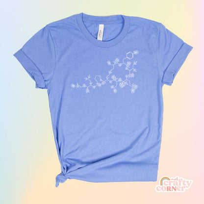 Heather Carolina blue Floral Oxytocin soft t-shirt product mockup