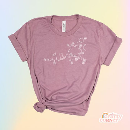 Heather orchid Floral Oxytocin soft t-shirt product mockup