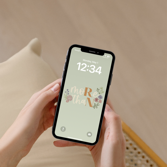 More Than motivational phone wallpaper on smartphone mockup