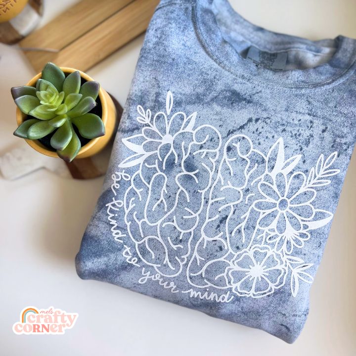 Ocean blue Be Kind to Your Mind Crewneck folded