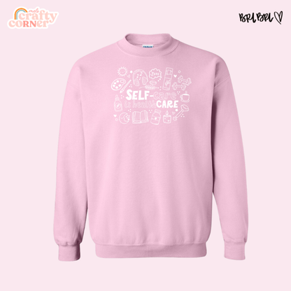 Self-Care is Healthcare Merch | Gildan Crewneck ~ WHITE