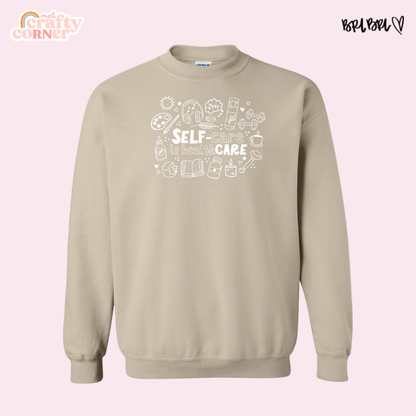Self-Care is Healthcare Merch | Gildan Crewneck ~ WHITE